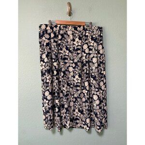 Vintage‎ Country Classics Koret Women's Plus Size Navy & Cream Floral Skirt 20W